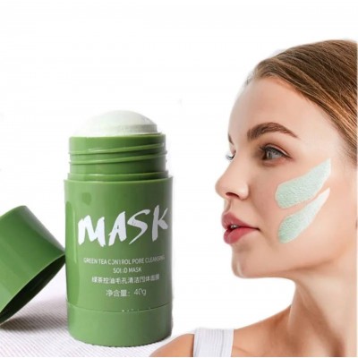 Твердая глиняная маска - карандаш для глубокой очистки  SIMU зеленый чай 